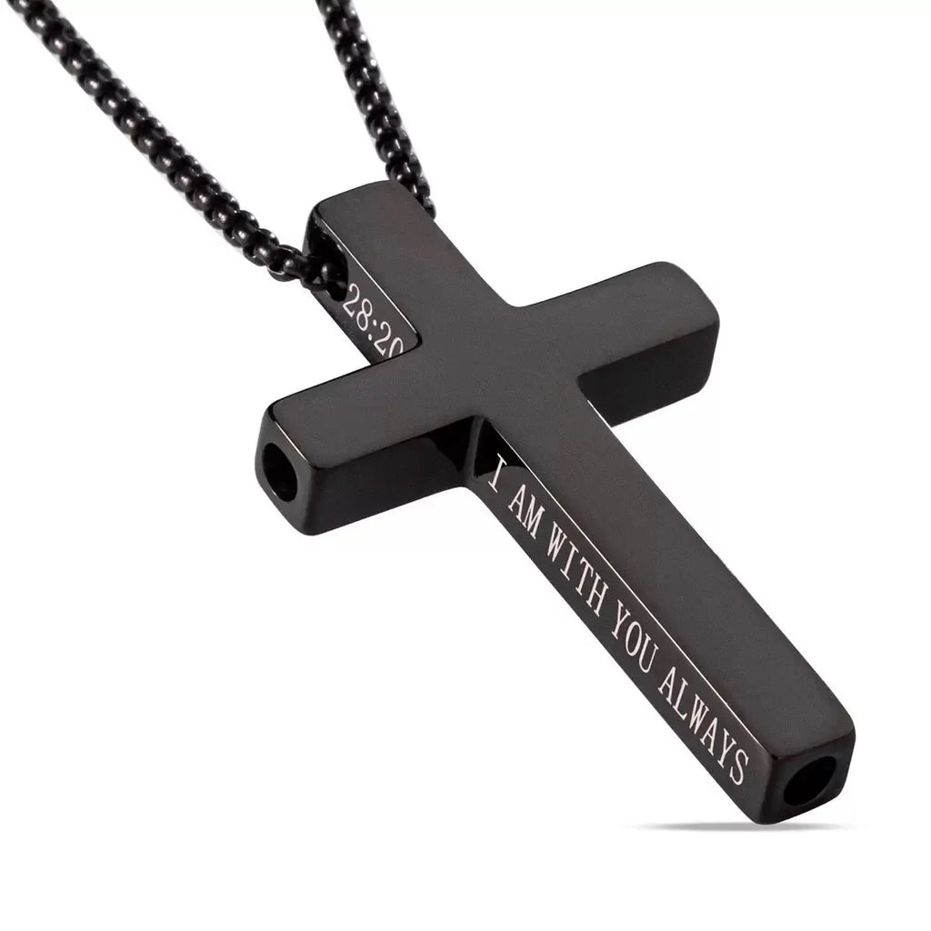 Aurabre Cross Breathing Necklace – “I Am With You Always”