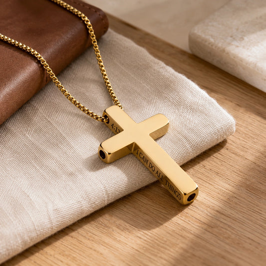 Philippians 4:13 Cross Breathing Necklace