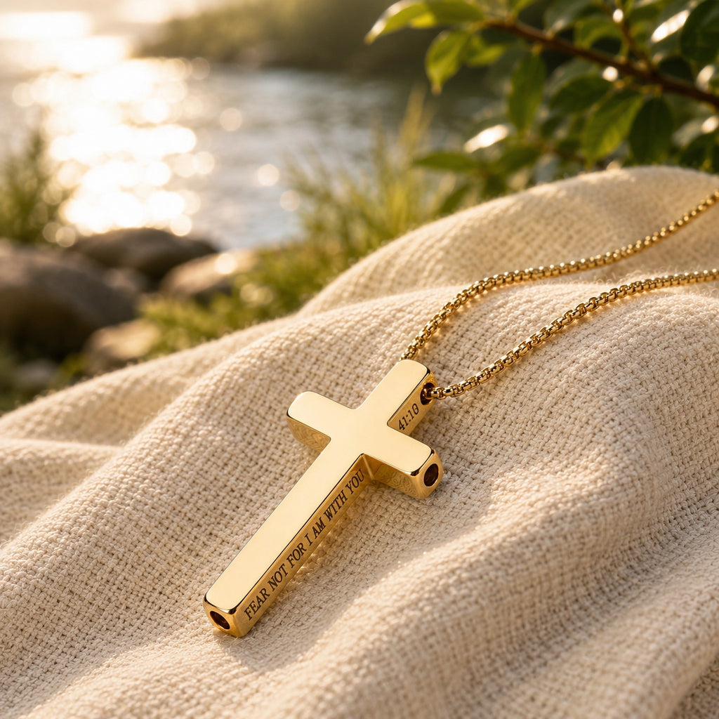 “Fear Not For I Am With You.” - Aurabre Cross Breathing Necklace