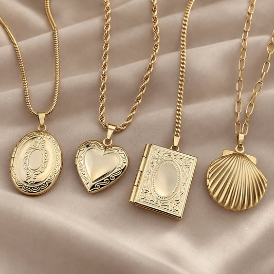 Vintage Gold Locket Necklace