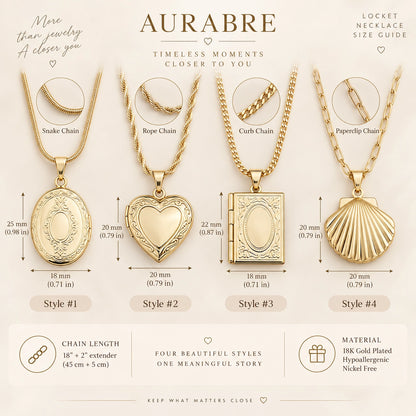 Vintage Gold Locket Necklace
