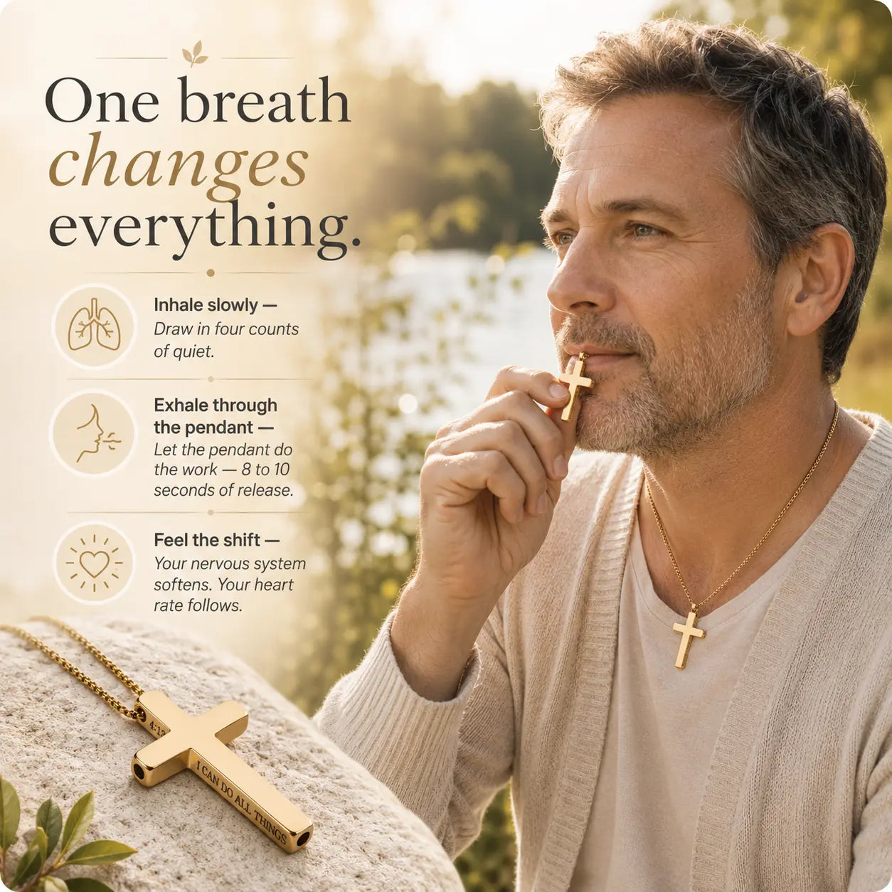 Aurabre Cross — Breathe & Believe Necklace