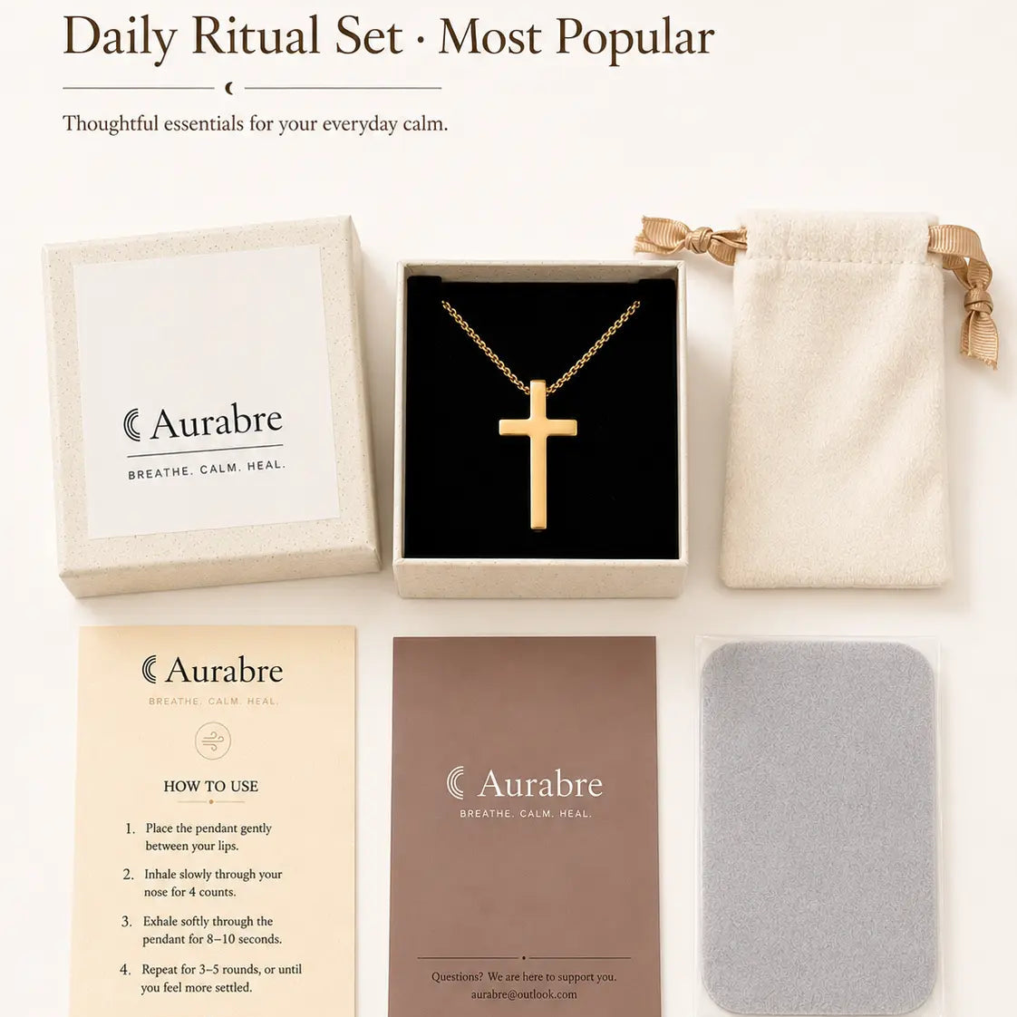 “Fear Not For I Am With You.” - Aurabre Cross Breathing Necklace